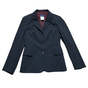 Piazza Sempione 3 Button Blazer Wool Blend Lined Stretch Gray Womens Size 6